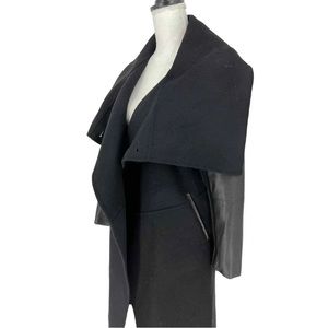 Mackage Wool Blend Coat with Leather Sleeves